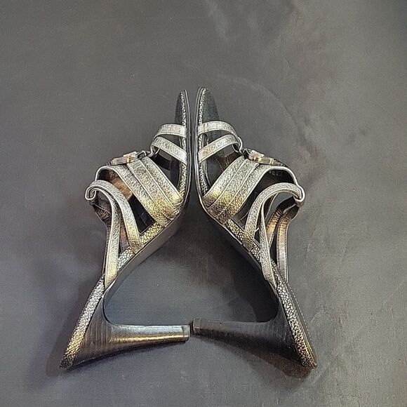 TAHARI SHIRLYN MULTI-STRAP ROUND TOE HIGH HEEL STILETTOS SLIDES PUMP - Picture 6 of 13